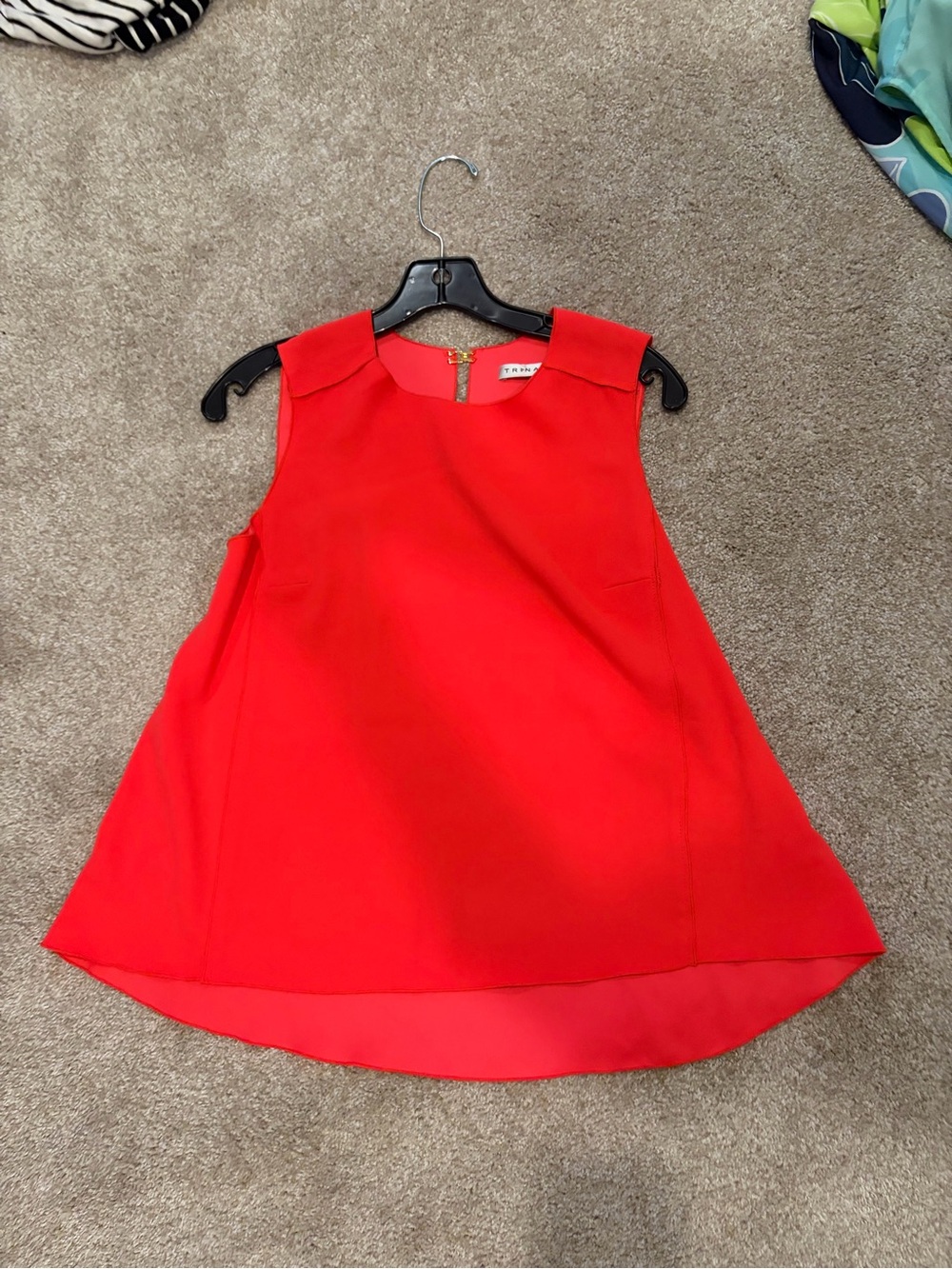 Trina Turk Neon Coral Sleeveless Shift Top
